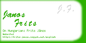 janos frits business card