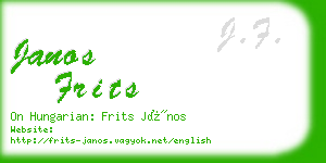 janos frits business card
